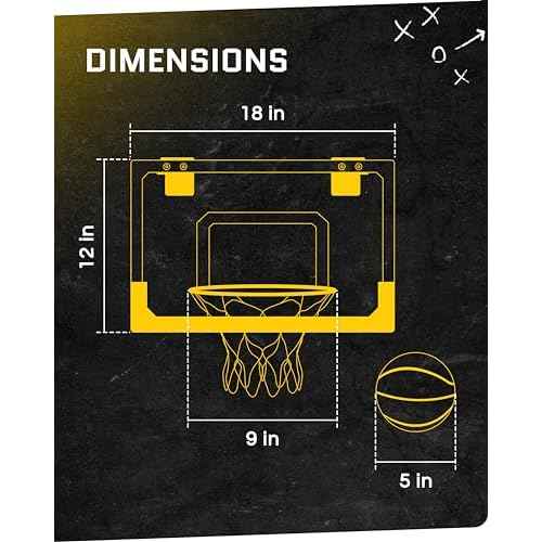 SKLZ Pro Mini Indoor Basketball Hoop - Over The Door ? Portable - Great For Home, Dorms, Offices, and Gifts
