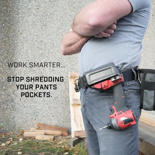 Holstery DriverMaster | Clip-On Tool Belt Drill Holder - Simple Hook Holster for Cordless Drill, Impact, Nailer, Tape Measure, or Any Tools with Hanger Clips