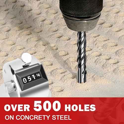 10 Pack 1/2" x 6" SDS Plus Rotary Hammer Drill Bits Set, Cross Carbide Tip, Heavy Duty Masonry Drill Bits for Concrete, Brick Hammer Drill Bits - Concrete Drill Bit Set