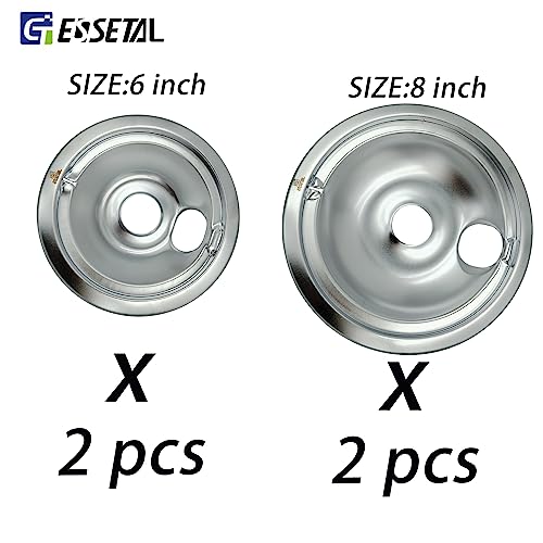 WB30M1 WB30M2 GE Electric Stove Burners Replacement Element with Stove Burner Covers Drip Pans for Electric Stoves Compatible with GE Hotpoint Electric Range Stove Top
