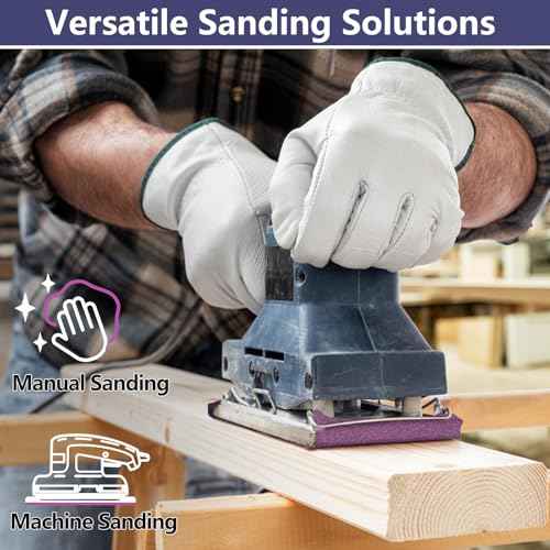 30-Sheet Premium White Corundum 80 Grit Sandpaper, 9 x 3-2/3 Inch Heavy Duty Wet Dry Abrasive Sheets for Wood Metal Sanding and Grinding