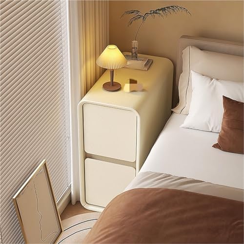 Bedside Table Narrow Nightstand Simple and Modern Wooden Small Space Bedside Table with 2 Drawers Suitable for Bedrooms Living Rooms Study Rooms,Living Room
