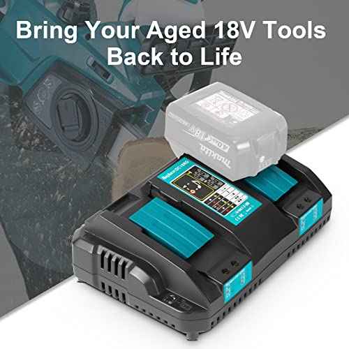 TeenPower 18V Rapid Charger Replacement for Makita Battery Charger 18V Station 2Ports