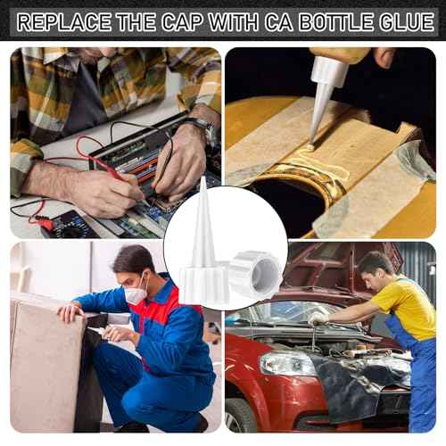 Loopeer 24 Pcs 312 Extra Tips for Ca Glue Snip Tip Applicator Tips Cap Plastic Glue Micro-Tips Extender Precision Applicator for Ca Bottle Adhesive Tubes Dispensing DIY Crafts(White)