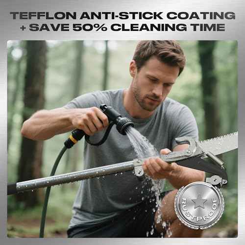 FLORA GUARD 16.5 FT Pole Saw for Tree Trimming, Extendable Tree Pruner with 12 Lightweight Stainless Steel Poles, Aluminum Alloy Head, SK5 Blade, for Yard & Garden, Tree Trimmers Long Handle Pruner