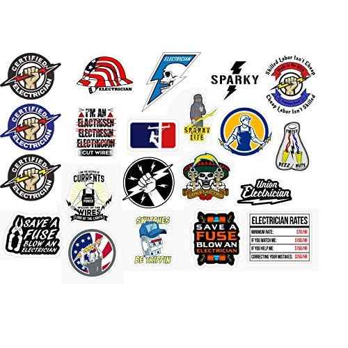 Electrician Hard Hat Stickers, for Hard Hat, Window, Car Electrical Safety Helmet Union Decals
