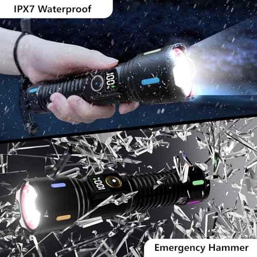 Rechargeable Flashlights High Lumens, 990,00LM LED Super Bright Flash Light, Handheld Tactical Flashlight, Adjustable High Powered Flash Lights, 5-Mode Powerful Linternas for Emergencies Camping