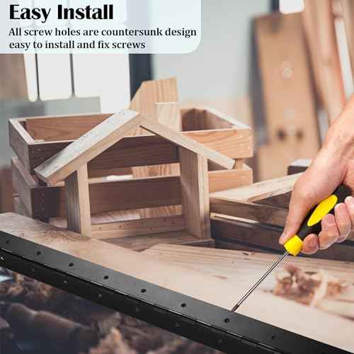 2 Pcs Heavy Duty Piano Hinge 36 Inch x 3 Inch Width, True 0.060'' Thick Stainless Steel Black Piano Hinge for Heavy Duty Cabinet, Door, Toolbox, Wooden Box, Metal Plate, Furniture, Industrial Project