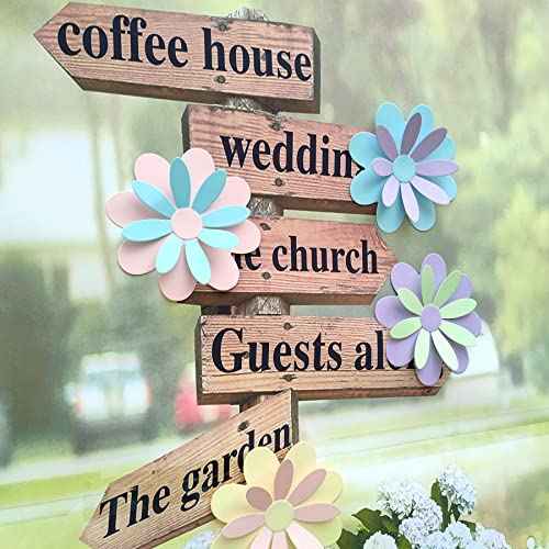 Giant 3D Pastel Flower with Stickers (10"-7.5") Paper Flower Wall Stickers Room Decor Kids Nursery Classroom Wedding Backdrop Pack of 10