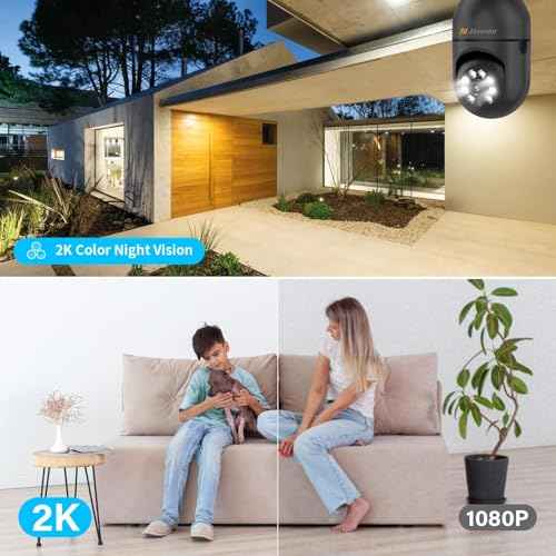 Jennov 2K Light Bulb Security Camera, Auto-Tracking Security Cameras Wireless Outdoor, 360¡Æ PTZ, Dual-Band WiFi (2.4G/5G), AI Human Detection, Indoor/Outdoor, E27 Socket-Powered, Compatible Alexa