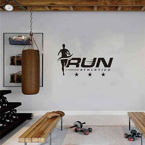 Track and Field Running Wall Decals ? Inspirational Sports Quotes for Kids' Room ? Motivational Wall Art for Boys and Girls ? Size: 17"x30" inch (Black-JWH363-Run)