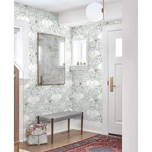Heroad Peel and Stick Wallpaper Green Contact Paper 17.3"x78.7" Animal Wall Paper Modern Removable Self Adhesive Wallpaper for Bedroom Bathroom Wall Waterproof Papel Tapiz para Pared