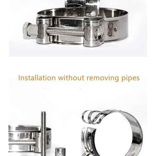 T-Bolt Hose Clamps, Adjust Tube Clamps 23-25mm 304 Stainless Steel Heavy Duty Pipe Tube Clamps (4 Pcs)
