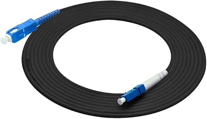 Jeirdus 600M LC to SC Outdoor Armored Simplex 9/125 SM Fiber Optic Cable Jumper Optical Patch Cord Singlemode 600Meters 492ft LC-SC