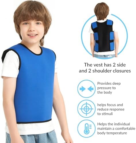 Sensory Compression Vest for Kids,Deep Pressure Vest for Autism, Hyperactivity, Mood Processing Disorders