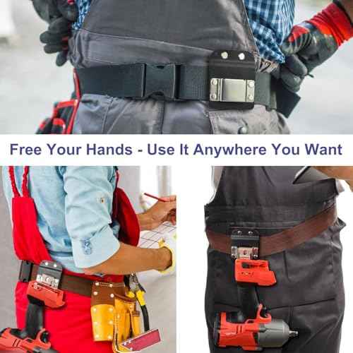 iGuerburn Drill Belt Holder - Tactical Drill Clip for Tool Belt, Clip-on Drill Hook for Drill Driver | Fits Up to 2" Tool Belt
