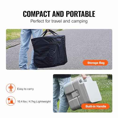 VEVOR Portable Toilet for Camping, RV Toilet with Carry Bag, 5.3 Gal Waste Tank & 3.2 Gal Flush Tank, Push-Button Pressurized Flush Commode, Leak-proof and Odourless Travel Toilet for Camping Car