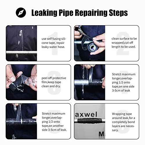 Self Fusing Silicone Tape - 1 Inch Wide 10 FT Long Transparent Waterproof Silicone Rubber Leak Sealing Tape for Emergency Pipe Repair Wire Wrapping Electrical Insulating
