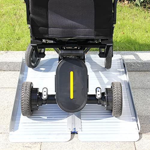 Ruedamann 3 FT Portable Wheelchair Ramp, Sturdy Non-Slip Aluminum Wheelchair Ramp with Upgraded Hinge, Aluminum Folding Ramp for Doorways, Ramp for Wheelchairs, Scooters, Steps, Stairs, Pets