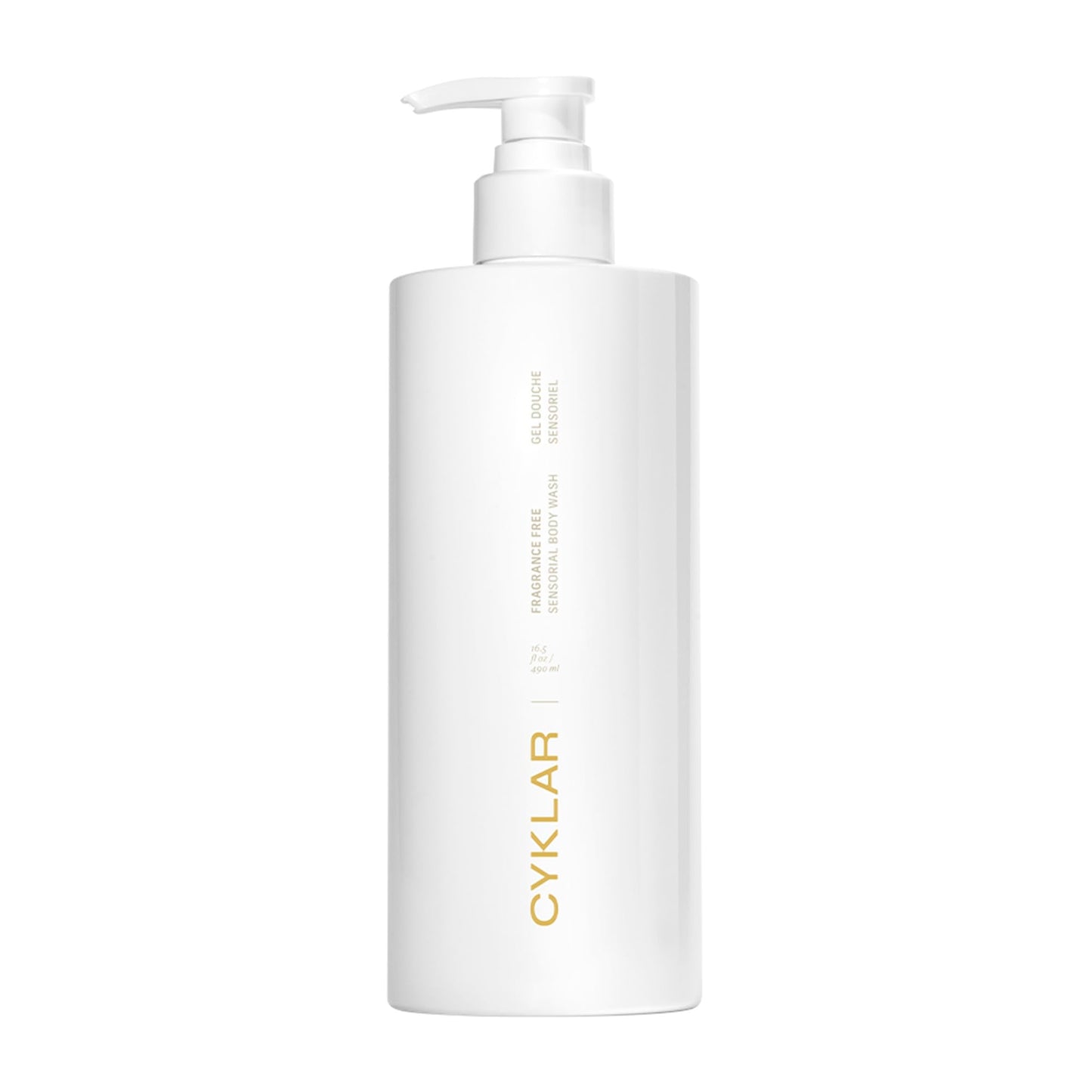 CYKLAR Sensorial Body Wash. Fragrance-Free Hydrating Cleanser with Moisture Locking Multi-Oil Complex, Sodium PCA, and Glycerin. Nourishing Shower Gel for Women and Men, 16.5 Fl Oz Luxury Bodywash