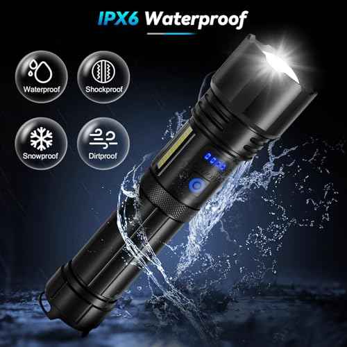 Flashlight Rechargeable Flashlights High Lumens, 99,000 LM Bright LED Flashlight Powered Flash Light, USB Rechargeable Flashlights & Waterproof Handheld Flash lights for Home Camping Hiking(2 Pack)