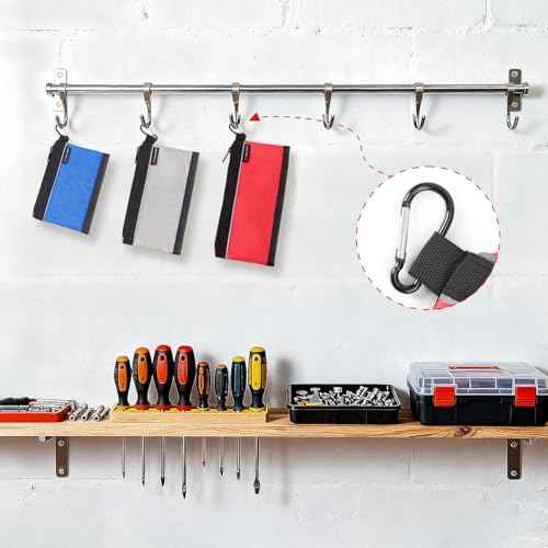 IRONLAND Small Tool Pouches with Zipper Premium Small Tool Bags Waterproof 1680D Pouch Bags for Men Multipurpose Storage Organizer Premium Heavy duty 4 Pack pencil bag