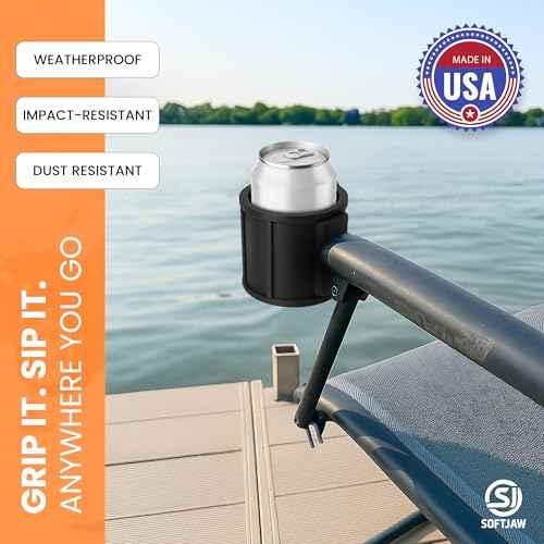 SoftJaw Slim Magnetic Cupholder | Heavy-Duty Rubber Tool Holder for Water Bottles & Cans | Scratch-Resistant & Durable for Trucks, Equipment, Worksites, Tailgating & More | Made in USA (Black, Slim)