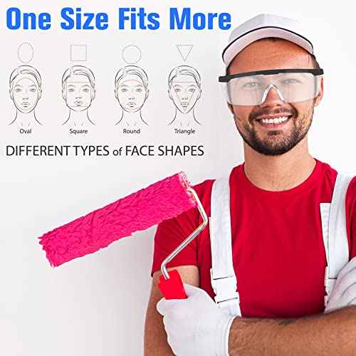 48 Pairs Safety Glasses over Glasses Lab Goggles Protective Eyewear Goggles Anti Fog for Science Classes Women Men(Blue, Black)