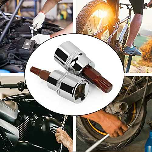 3PCS 3/8" Drive T40 Torx Bit Socket, S2 Steel Bits, Heat Treated CR-V Steel Star Sockets 1.9" Length
