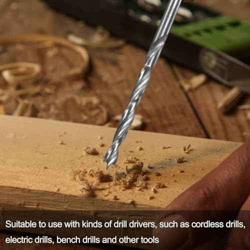 HARFINGTON 3pcs Brad Point Drill Bit 2.5mm(3/32") Dia Straight Round Shank Drill Metric Brad Point Spiral Twist Drill Bits for Carpenter Woodworking Plastic Rubber