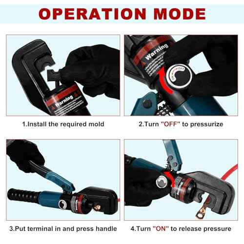 Hydraulic Crimping Tool Kit-10 Tons 12 AWG to 2/0 AWG for Wire Battery Cable Lug, Terminal Crimper Tool with 9 Die Sets, 1/8¡± Wire Rope Crimping Tool