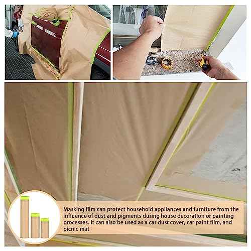 Masking Paper, 20" X 50feet, Tape and Drape for Automotive Painting Covering, Paint Spray Shield for House Painting