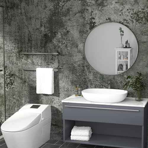 FunStick Grey Weathered Concrete Wallpaper Peel and Stick Textured Grey Cement Contact Paper for Countertops Cabinets Waterproof Self Adhesive Removable Concrete Wall Paper for Room Walls 15.8"x78.8"