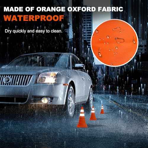2 Pack Safety Cones 28 Inch Collapsible Orange Traffic Cones, Reflective Cones for Driving Training, Multifunctional Pop up Safety Cone, Foldable Traffic Cone for Sports Parking Cones,Caution Cones