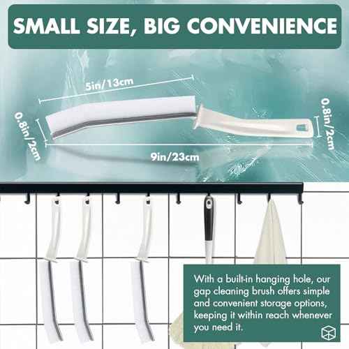 IBB 3PCS Hard Bristle Crevice Cleaning Brush, Small Cleaning Brush for Household Use, Thin & Hard to Reach Gap Cleaning Brushes, Bristled Crevice Brush for Kitchen Sink, Bathroom Tiles & Window Track