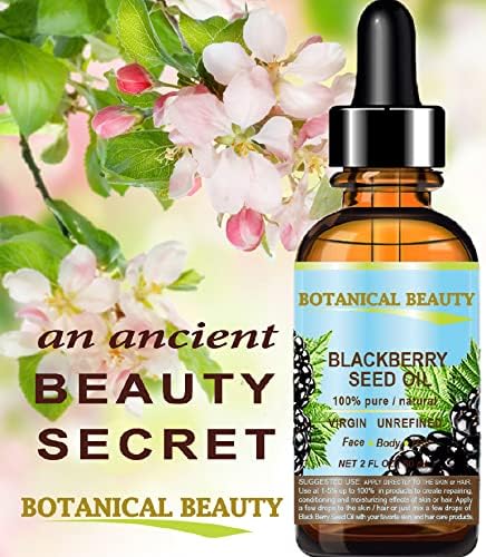 Botanical Beauty BLACKBERRY SEED OIL 100% Pure Natural Virgin Unrefined. Cold Pressed Undiluted Carrier Oil for Face, Skin, Body, Hair, Anti-Aging Face Oil (0.5 Fl Oz)