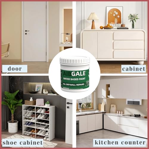Water Based Wood Paint No Sanding or Priming, Quick Drying Multi-Surface Paint for Indoor Outdoor Cabinets, Walls and Doors - Low Odor/Non-Toxic, Semi-Gloss White, 8 Oz