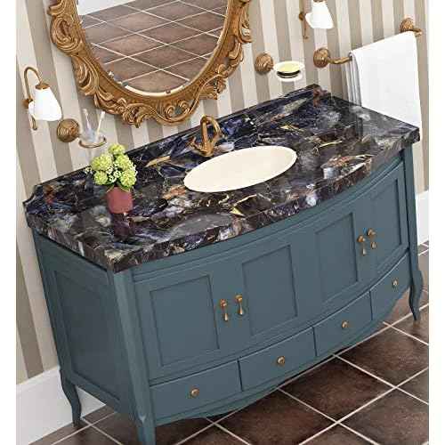 Livelynine Blue Gem Marble Contact Paper Self Adhesive Wallpaper Peel and Stick Countertops for Kitchen Cabinet Table Desk Bathroom Counter Top Covers Waterproof Removable 15.8x78.8 Inch
