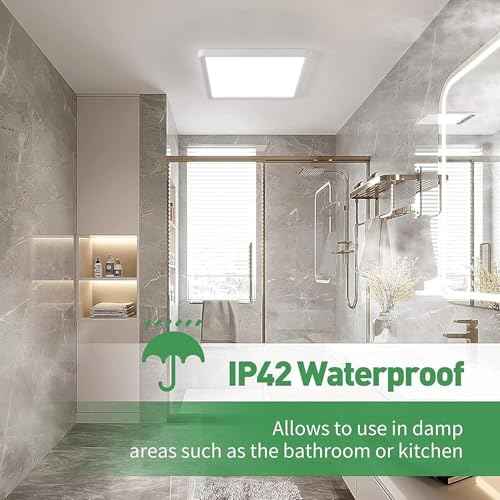 16 Inch Square LED Flush Mount Ceiling Light 2 Pack, 40W 4000LM, 3000K/4000K/6000K CCT Selectable, White Super Slim Low Profile Ceiling Light Firxtue for Bedroom/Kitchen/Living room/Dinning room