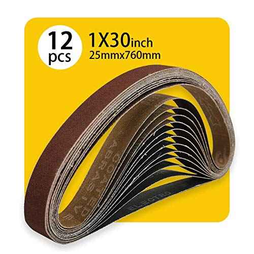 1x 30 Inch 80 Grit Sanding Belt | Premium Aluminum Oxide Sanding Belt | Premium Sander Sandpaper ? 12 Pack