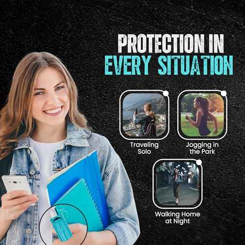 Police Magnum Personal Safety Alarm & Pepper Spray Combo Self Defense Pack for Women- Loud 135db Siren with Light & Max Strength Flip Top Pepper Spray Protection