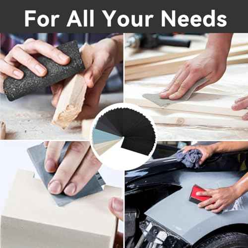 Sandpaper 36 Sheets 280/320/400/600/800/1000/1500/2000/3000 grit Assorted Wet Sanding Paper Automotive Sandpaper Assortment, for Car Wood Metal Furniture 9x3.6 Inch