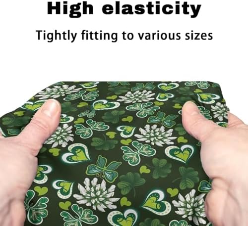 LedBack Saint Patrick's Day Walker Accessories Comfy Walker Seat and Backrest Covers Green Hearted Decorations Soft Dust Cover for Seniors in Assisted Living 2 Piece Walker Seat Cover Set