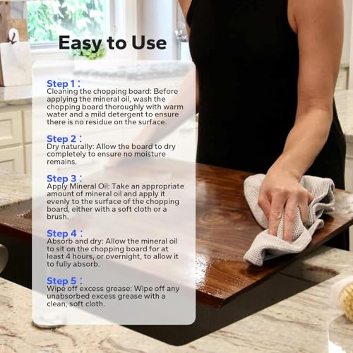 Choppie Mineral Oil (10.14 fl.oz), Food Grade Mineral Oil for Cutting Boards, Butcher Block Oil for Maintaining Wooden and Bamboo Cutting Boards, Prevents Drying and Cracking