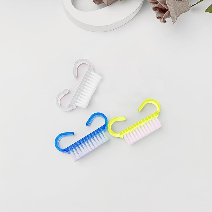24 Pack Mini Nail Brushes, Colorful Handle Grip Nail Brush, Fingernail Scrub Cleaning Brushes for Nails and Toes Women Men, 4 Colors