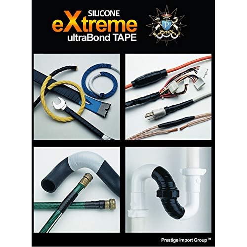 Prestige Import Group Extreme Ultra Bond Self-Fusing Silicone Rubber Insulating & Repair Tape - 1 Inch Width x 10 Feet Length - 1 Roll - Color: Black