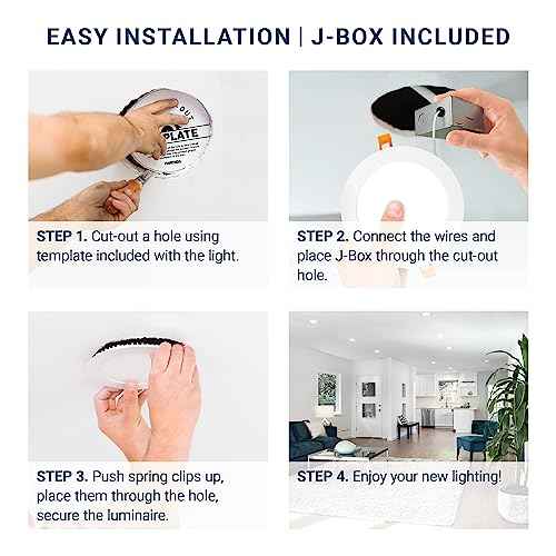PARMIDA (6 Pack) 8 Inch Ultra-Thin LED Recessed Ceiling Light with Junction Box, 5CCT Color Selectable 2700K/3000K/3500K/4000K/5000K, 18W, Dimmable Canless Wafer Slim Panel Downlight, IC Rated, ETL