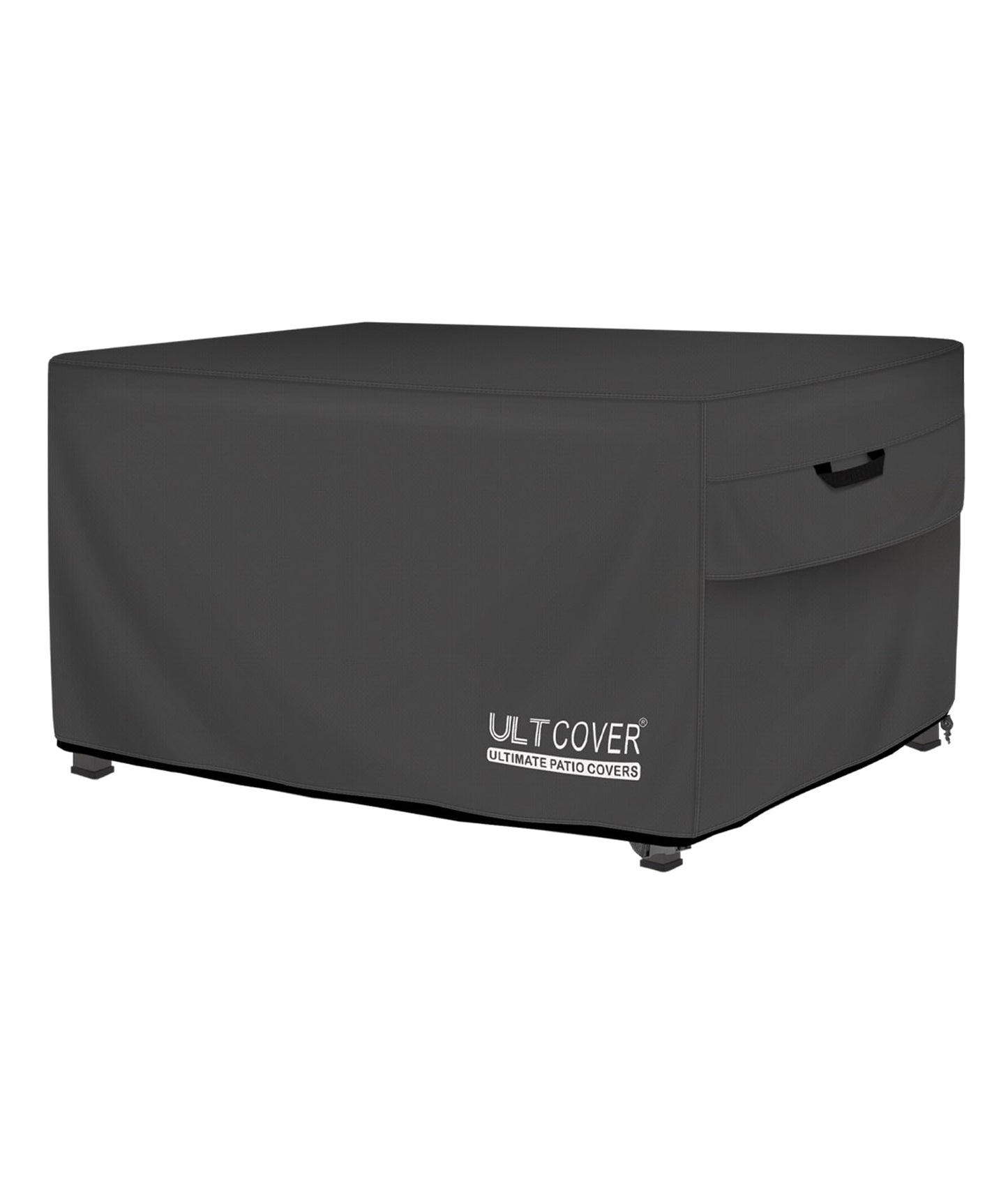 ULTCOVER Rectangular Gas Fire Pit Table Cover 44x32 inch Waterproof Heavy Duty Firepit Cover, Black
