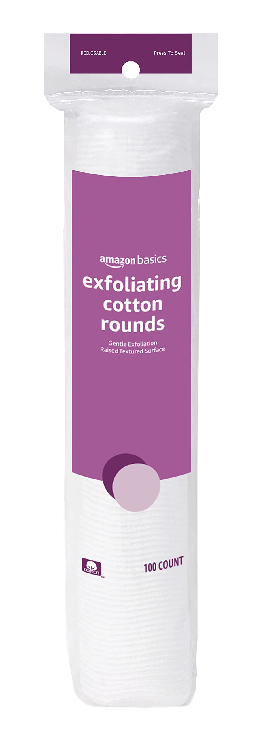 Amazon Basics Exfoliating Cotton Round,2400 Total Count (Previously Solimo),100 Count (Pack of 24)