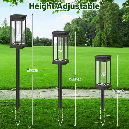 BesLowe ¡¼Upgraded¡½ Solar Pathway Lights Outdoor, 8-Pack Large LED Solar Light Outdoor Waterproof, Super Bright Outside Lights for Yard, Sun-Powered Landscape Lighting for Garden Walkway, Cool White